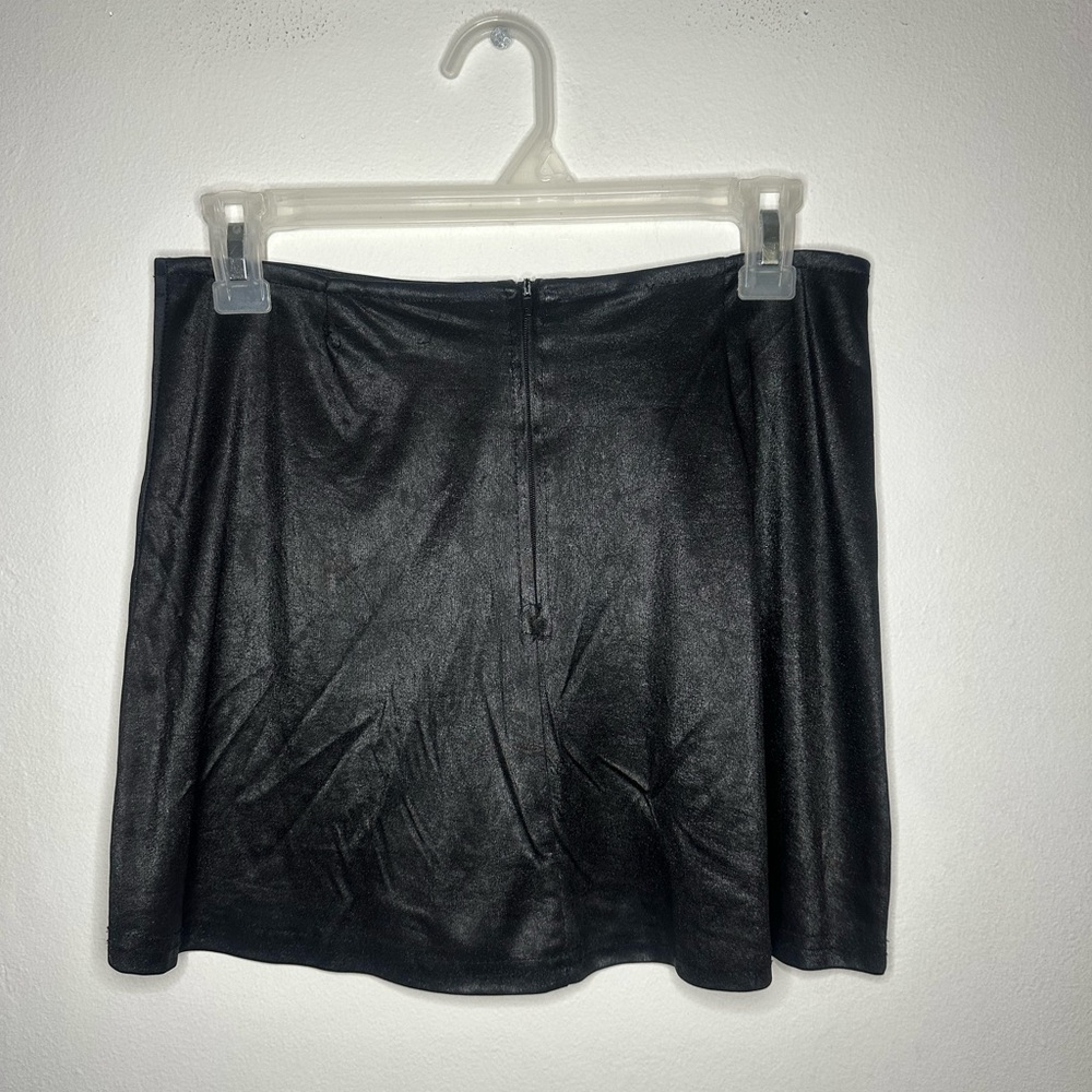 Vintage 90s mini skirt black made in USA Y2K shiny